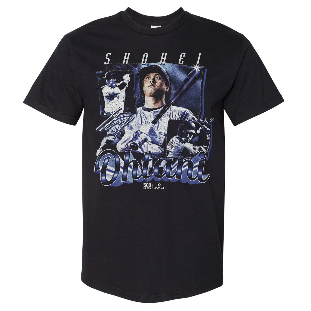 Shohei Ohtani Los Angeles D Grunge WHT sold by 500 Level