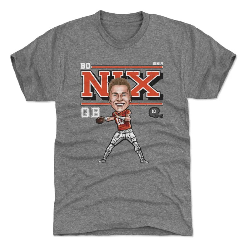 Bo Nix Denver Cartoon WHT made by 500 Level