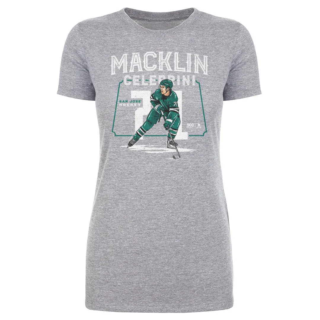 Macklin Celebrini San Jose Player Name WHT sold by 500 Level