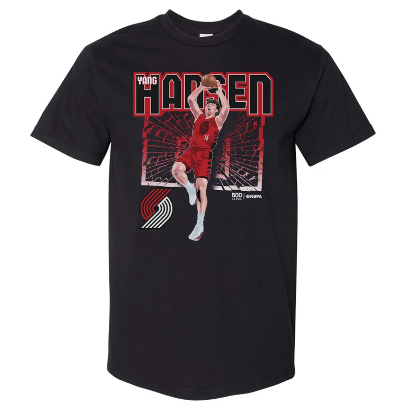 Yang Hansen Portland Trail Blazers Shattered WHT made by 500 Level