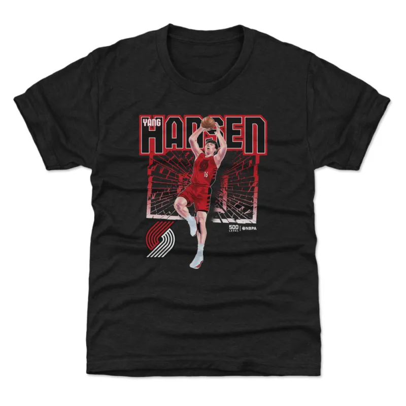 Yang Hansen Portland Trail Blazers Shattered WHT sold by 500 Level