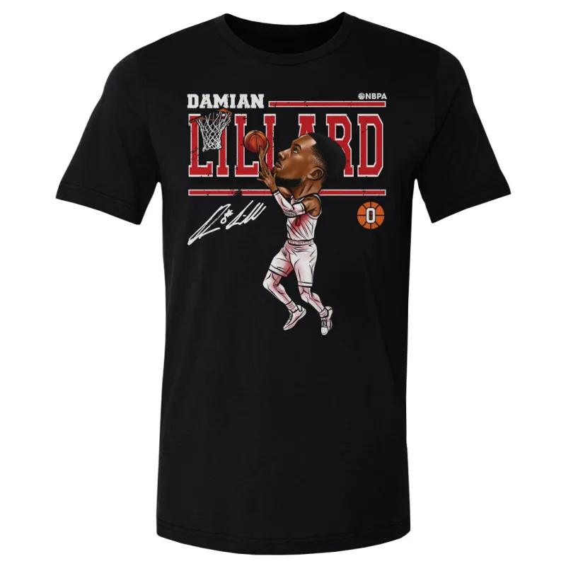 Damian Lillard Portland Cartoon WHT sold by 500 Level