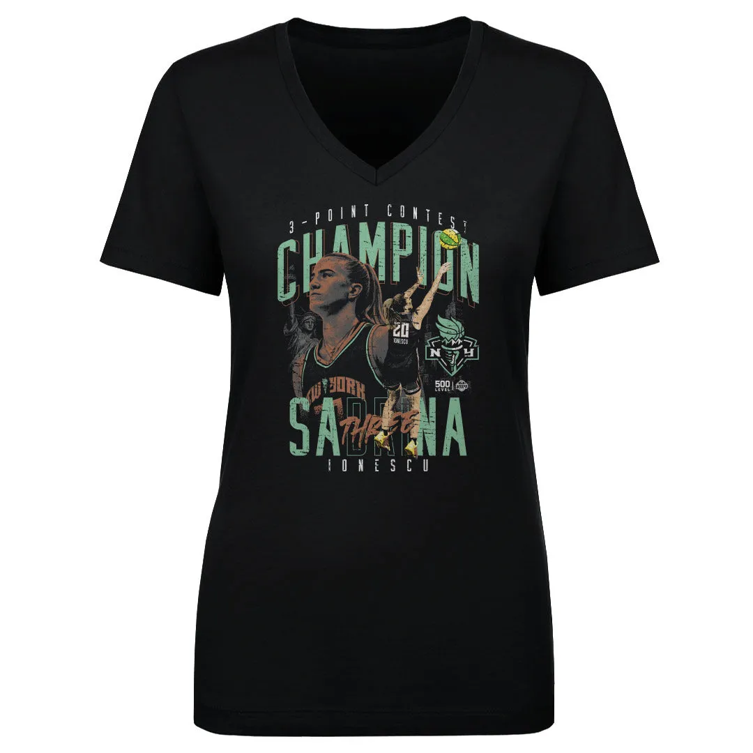 Sabrina Ionescu New York Liberty 3 Point Champ 2025 WHT sold by 500 Level