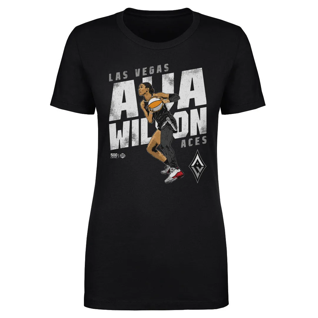 A'ja Wilson Las Vegas Aces Slant WHT sold by 500 Level