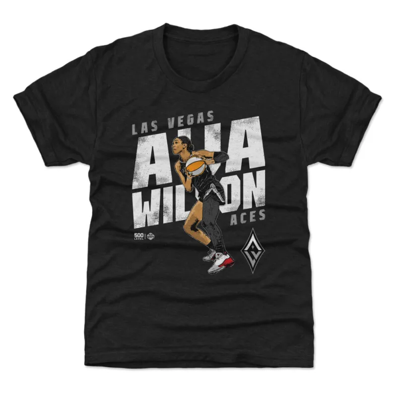 A'ja Wilson Las Vegas Aces Slant WHT sold by 500 Level