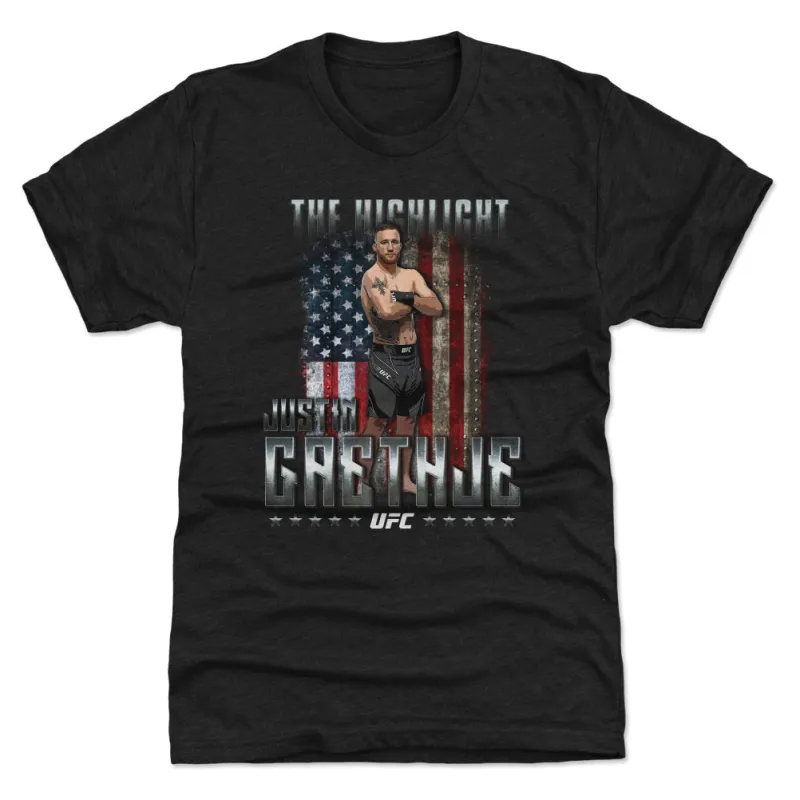 Justin Gaethje The Highlight Flag WHT sold by 500 Level