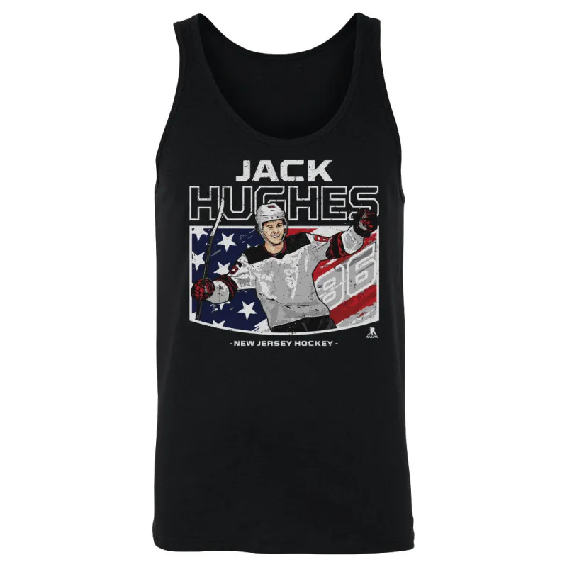 Jack Hughes New Jersey American Flag WHT sold by 500 Level