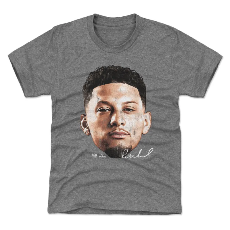 Patrick Mahomes Kansas City Vintage Heads WHT sold by 500 Level