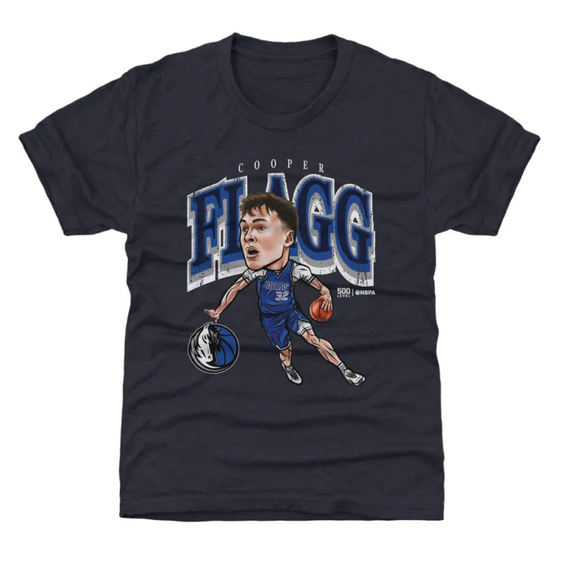 Cooper Flagg Dallas Mavericks Cartoon WHT sold by 500 Level
