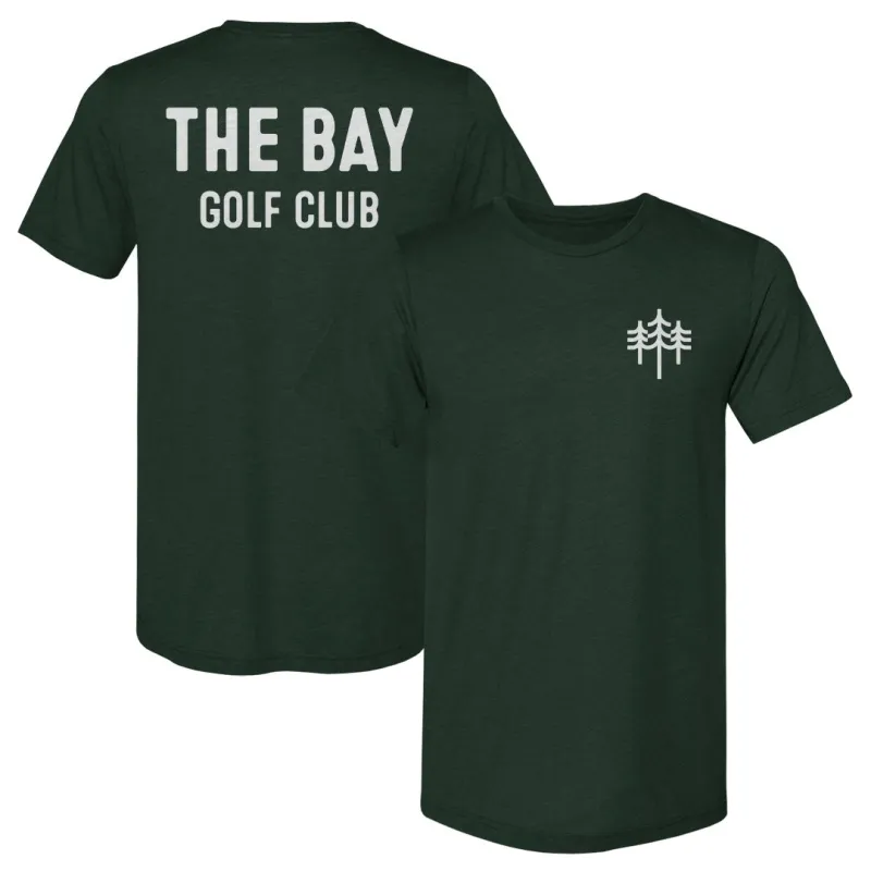 The Bay Golf Club Trees Wordmark F&B WHT sold by 500 Level