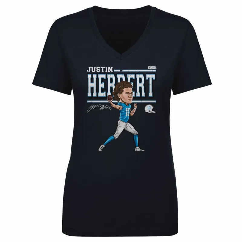 Justin Herbert Cartoon WHT sold by 500 Level