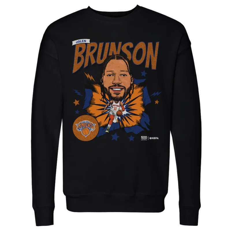 Jalen Brunson New York Knicks Caricature Retro WHT sold by 500 Level