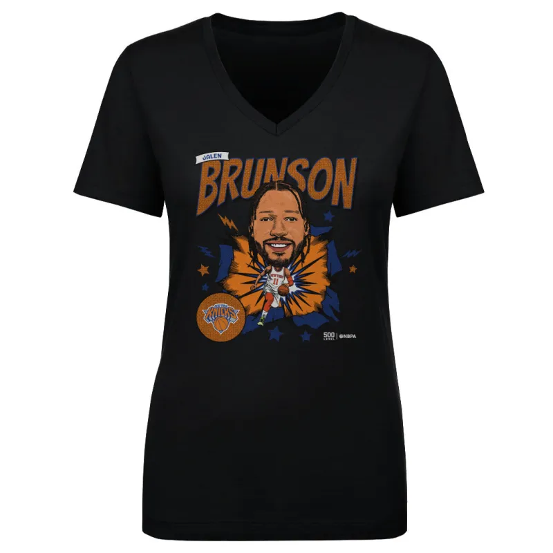 Jalen Brunson New York Knicks Caricature Retro WHT sold by 500 Level