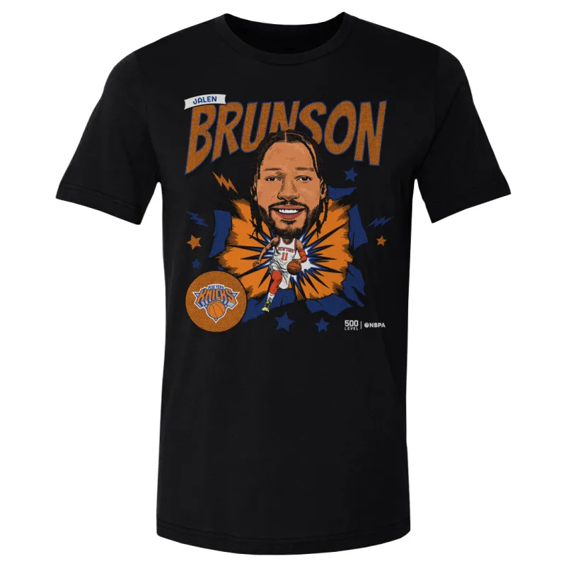 Jalen Brunson New York Knicks Caricature Retro WHT sold by 500 Level