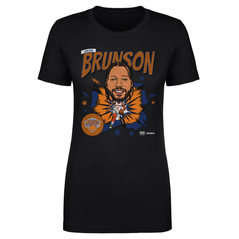 Jalen Brunson New York Knicks Caricature Retro WHT sold by 500 Level