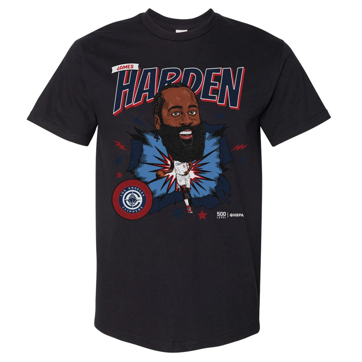 James Harden Los Angeles Clippers Caricature WHT sold by 500 Level