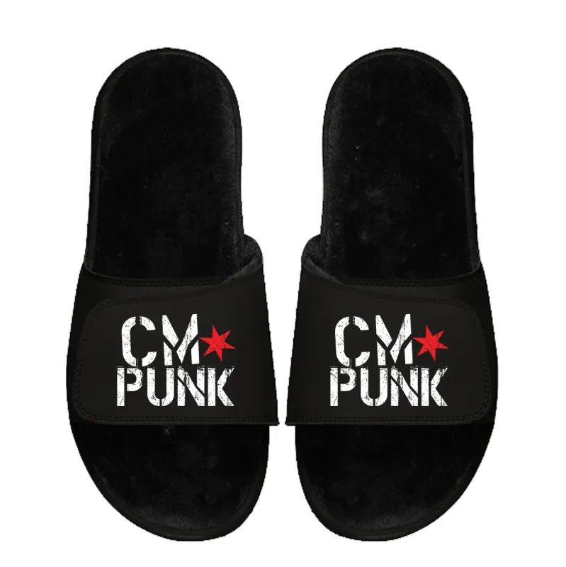 CM Punk Black Fur Slides sold by 500 Level