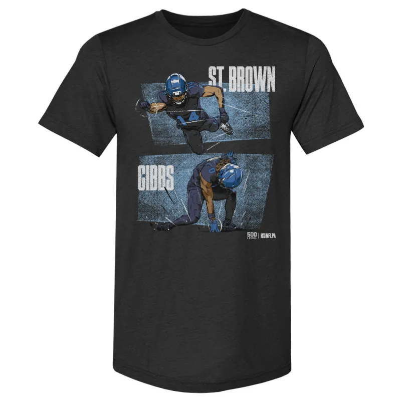 Jahmyr Gibbs & Amon-Ra St. Brown Detroit Dynamic Duo WHT sold by 500 Level