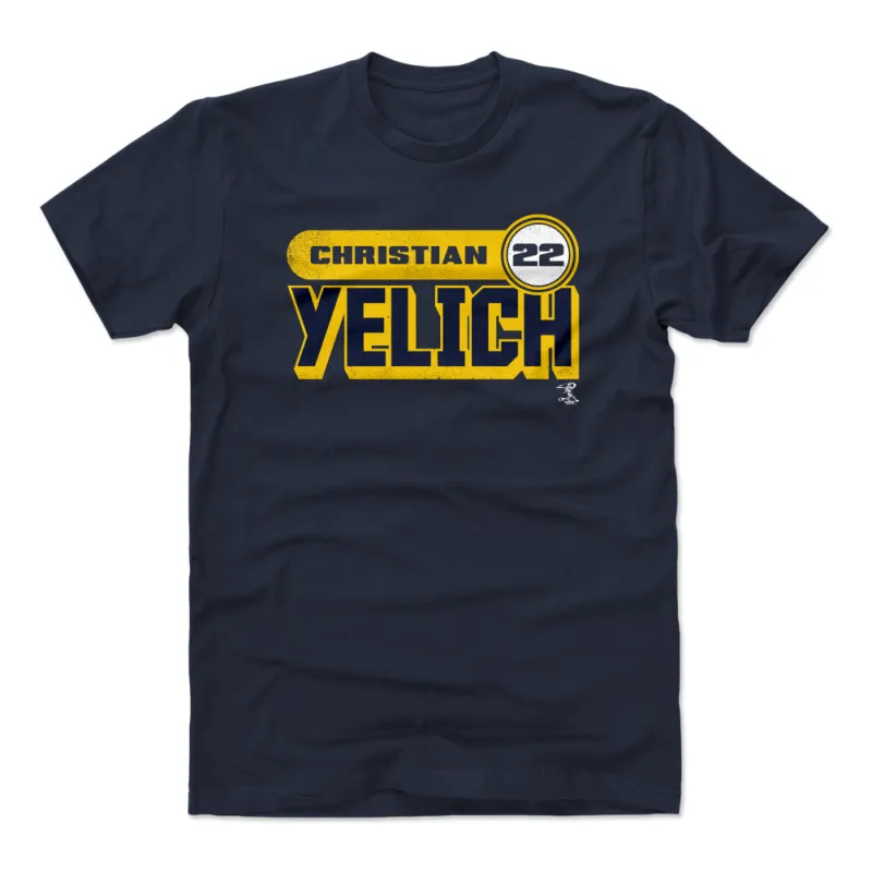 Christian Yelich Retro Font WHT sold by 500 Level