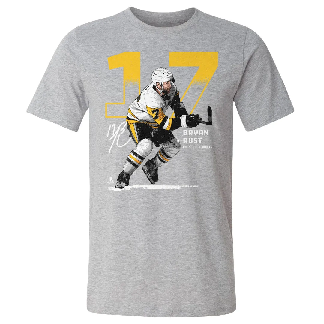 Bryan Rust Pittsburgh Outline WHT sold by 500 Level