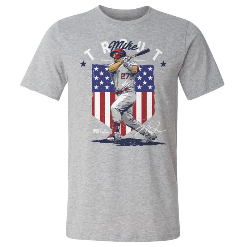 Mike Trout Los Angeles A Country Flag WHT sold by 500 Level