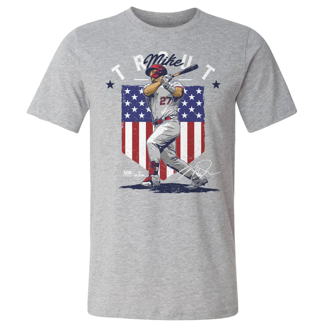 Mike Trout Los Angeles A Country Flag WHT sold by 500 Level