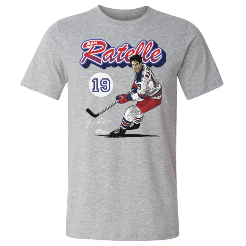 Jean Ratelle New York R Retro Script WHT sold by 500 Level