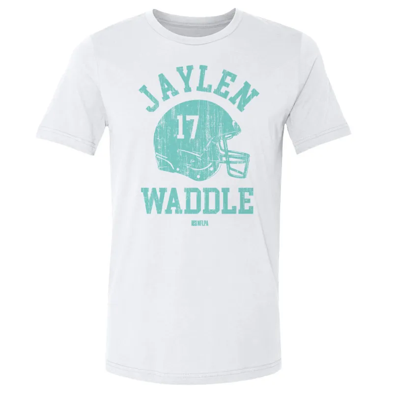 Jaylen Waddle Miami Helmet Font sold by 500 Level