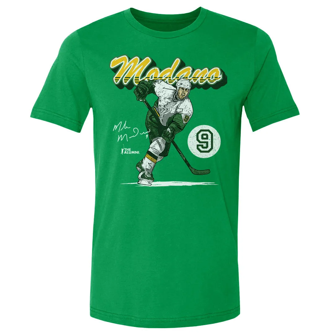 Mike Modano Minnesota Retro Script WHT sold by 500 Level