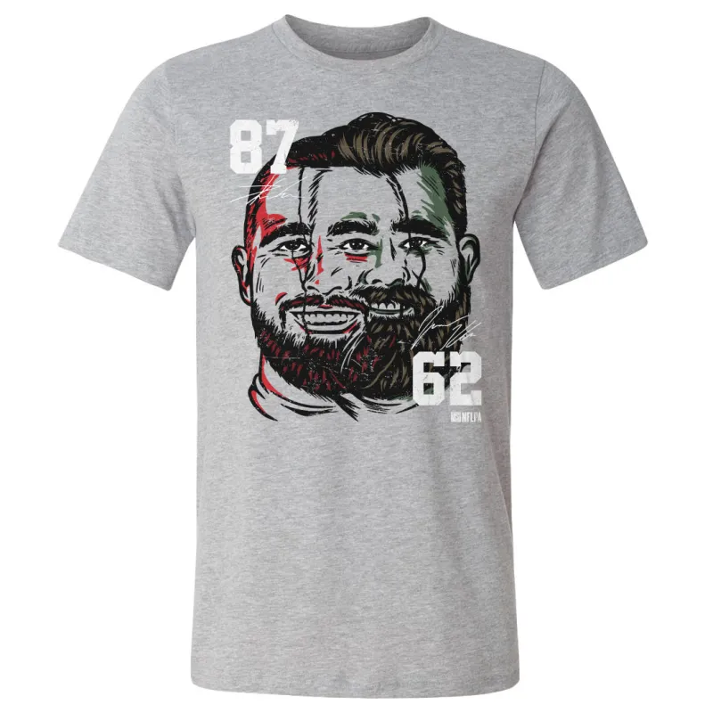 Jason Kelce & Travis Kelce Face WHT made by 500 Level