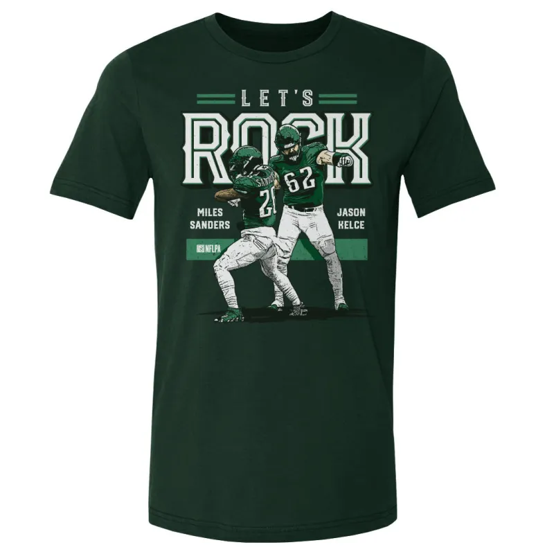 Miles Sanders & Jason Kelce Philadelphia Lets Rock WHT sold by 500 Level
