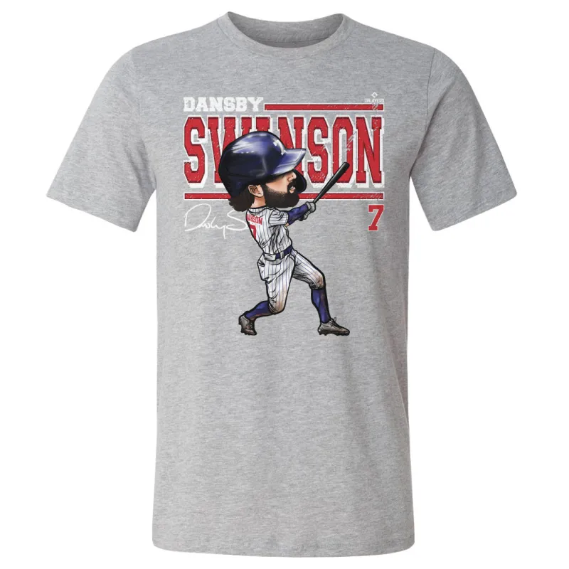 Dansby Swanson Chicago C Cartoon WHT sold by 500 Level