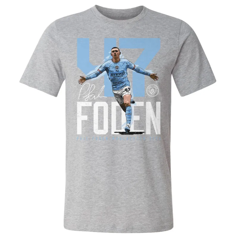 Phil Foden Manchester City Bold Number WHT sold by 500 Level