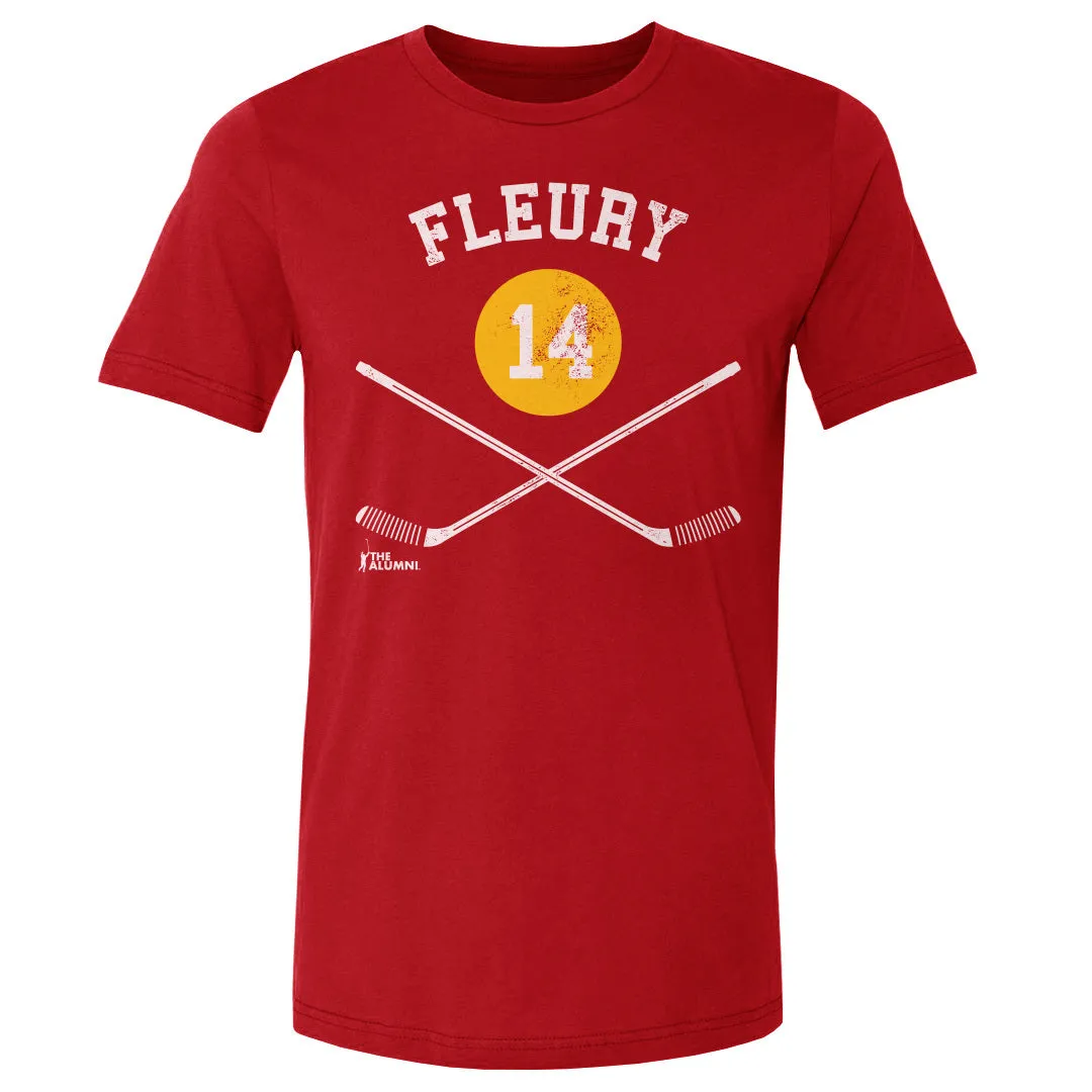 Theo Fleury Calgary 14 Sticks WHT sold by 500 Level