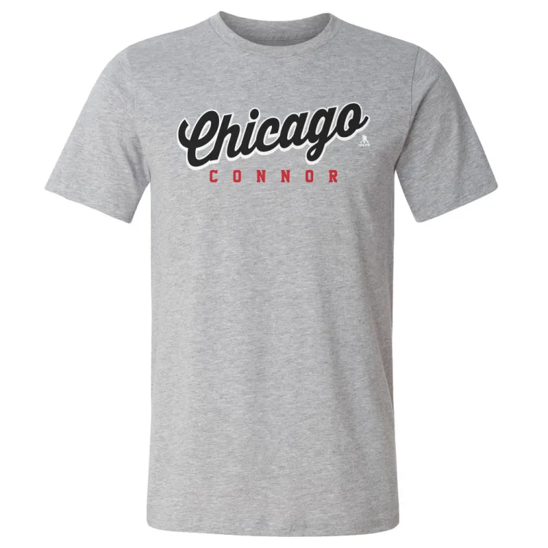 Connor Bedard Chicago Script Connor WHT sold by 500 Level