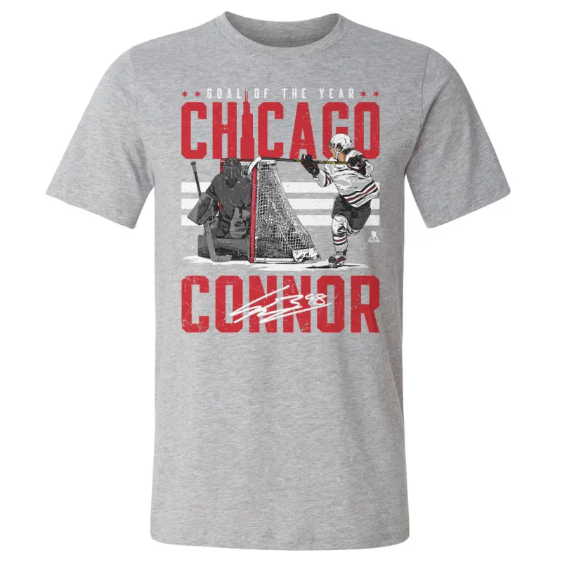 Connor Bedard Chicago Goal Of The Year WHT sold by 500 Level
