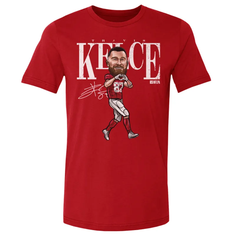 Travis Kelce Kansas City Heart Cartoon WHT sold by 500 Level