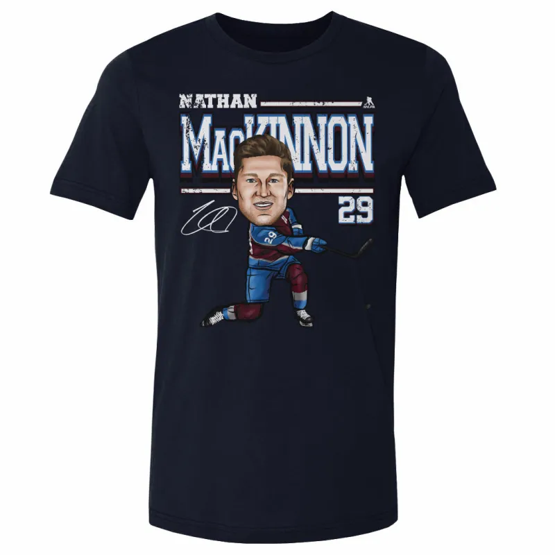 Nathan MacKinnon Colorado Cartoon WHT sold by 500 Level