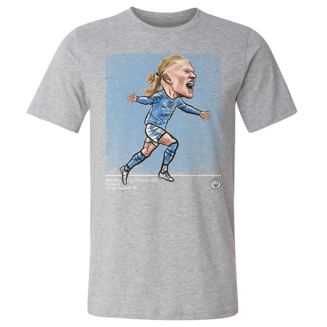 Erling Haaland Manchester City Cartoon WHT sold by 500 Level