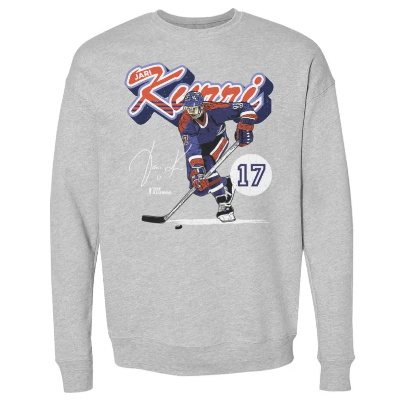 Jari Kurri Edmonton Retro Script WHT made by 500 Level