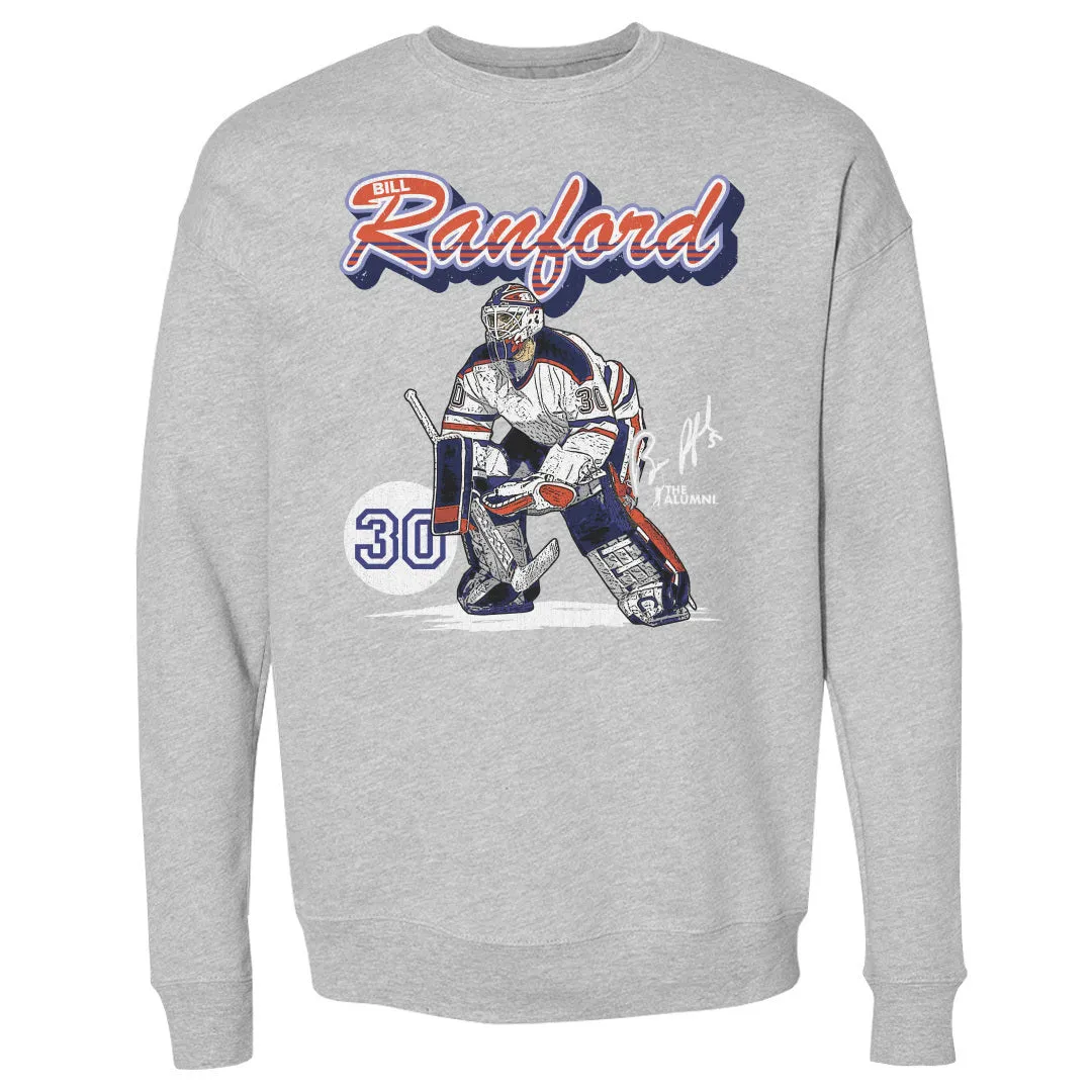 Bill Ranford Edmonton Retro Script WHT sold by 500 Level