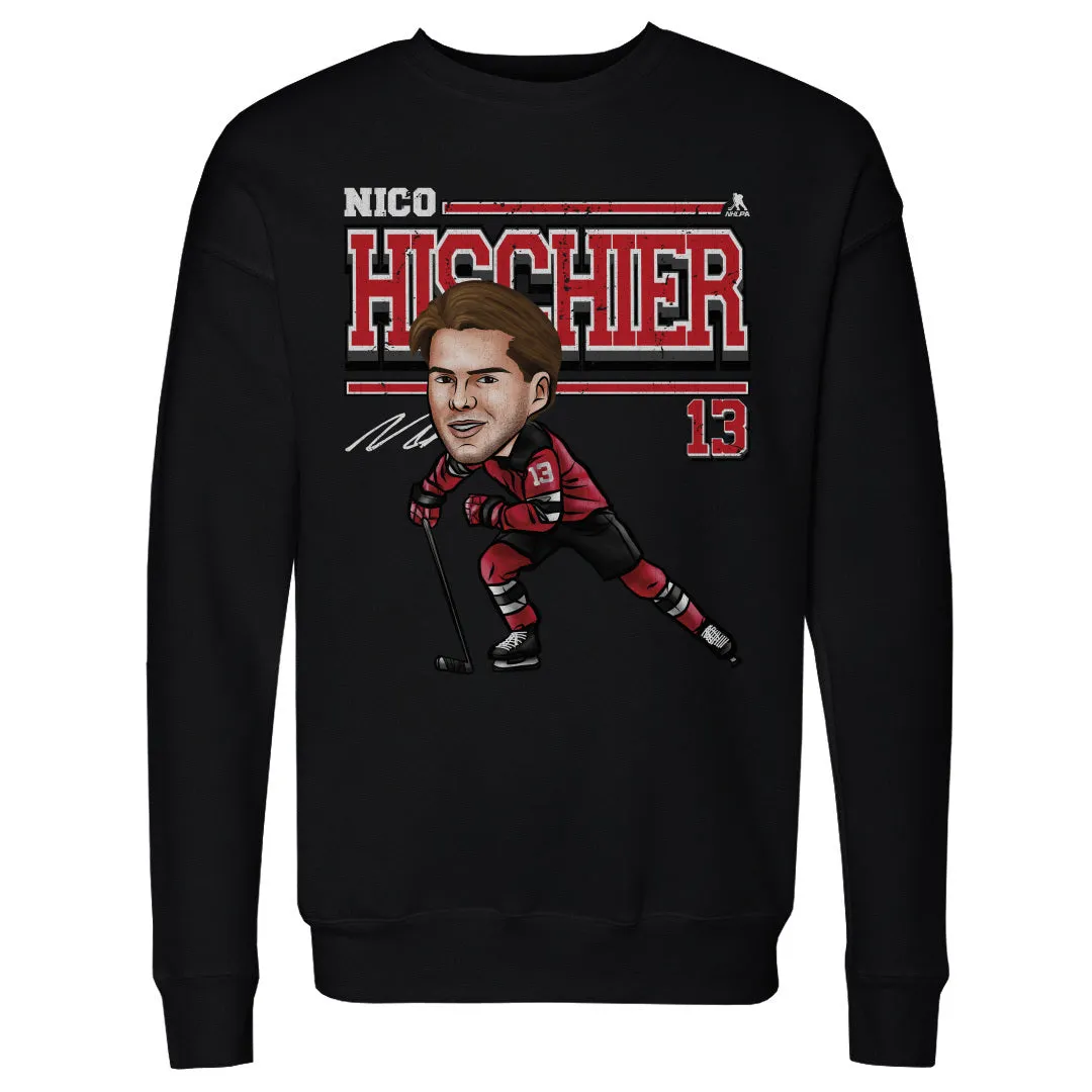 Nico Hischier New Jersey Cartoon WHT sold by 500 Level