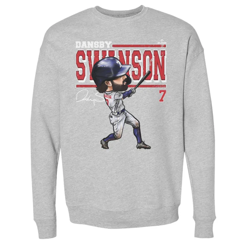 Dansby Swanson Chicago C Cartoon WHT sold by 500 Level
