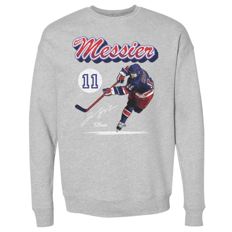 Mark Messier New York R Retro Script WHT sold by 500 Level