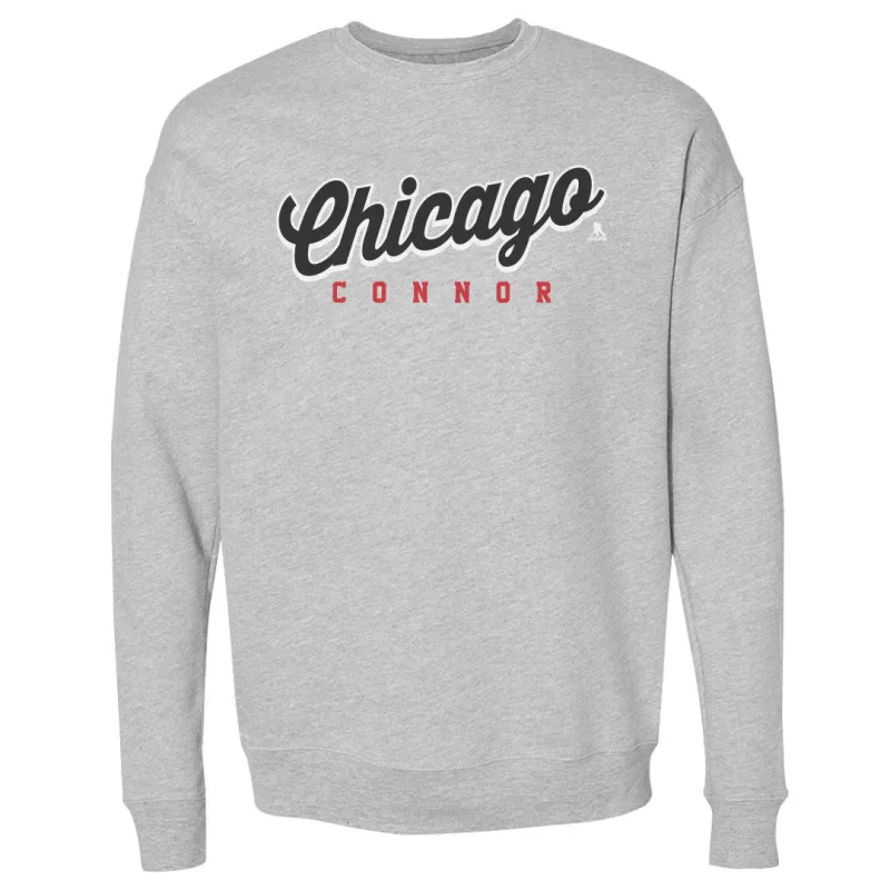 Connor Bedard Chicago Script Connor WHT sold by 500 Level