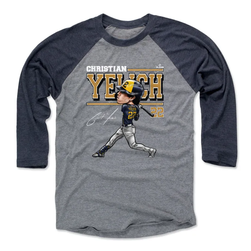 Christian Yelich Cartoon WHT sold by 500 Level
