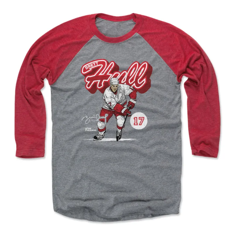 Brett Hull Detroit Retro Script WHT sold by 500 Level