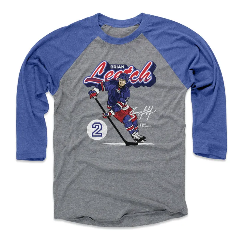 Brian Leetch New York R Retro Script WHT sold by 500 Level