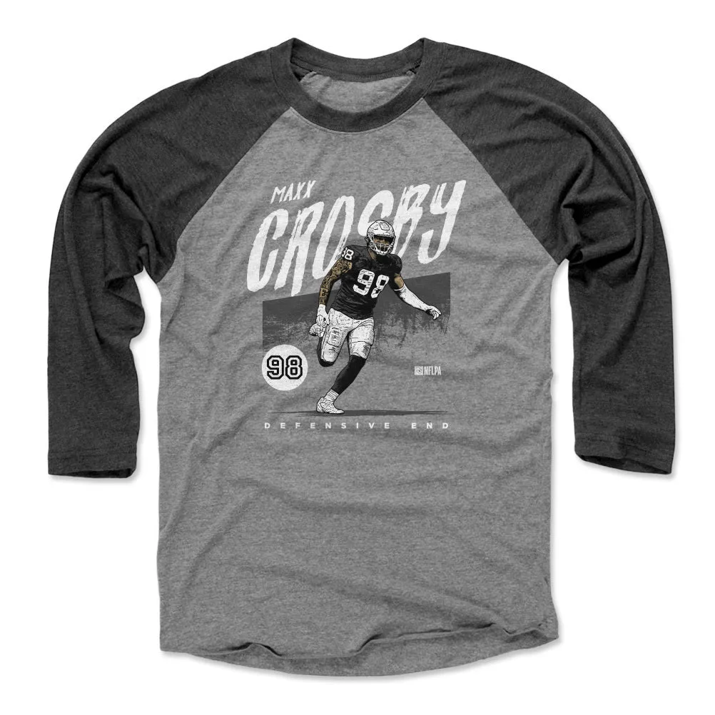 Maxx Crosby Las Vegas Grunge WHT sold by 500 Level
