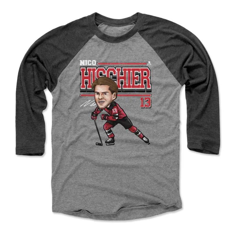 Nico Hischier New Jersey Cartoon WHT sold by 500 Level